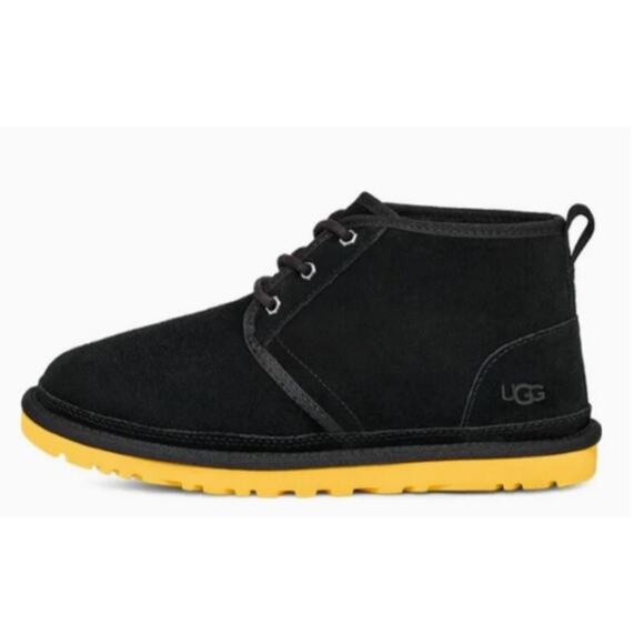Ugg Men's Neumel Black Yellow Suede Leather Chukka Ankle Boots Sz 10 NEW - Picture 10 of 11